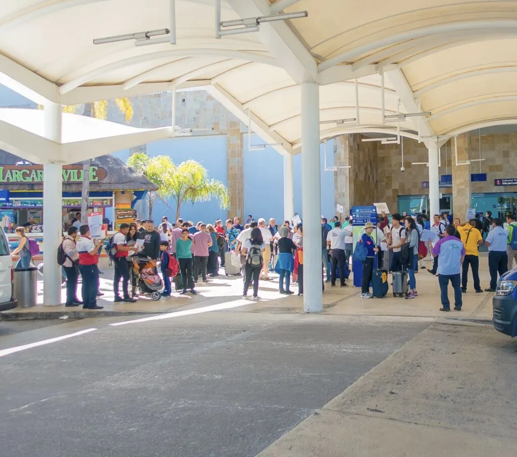 Passengers arrive in Cancun