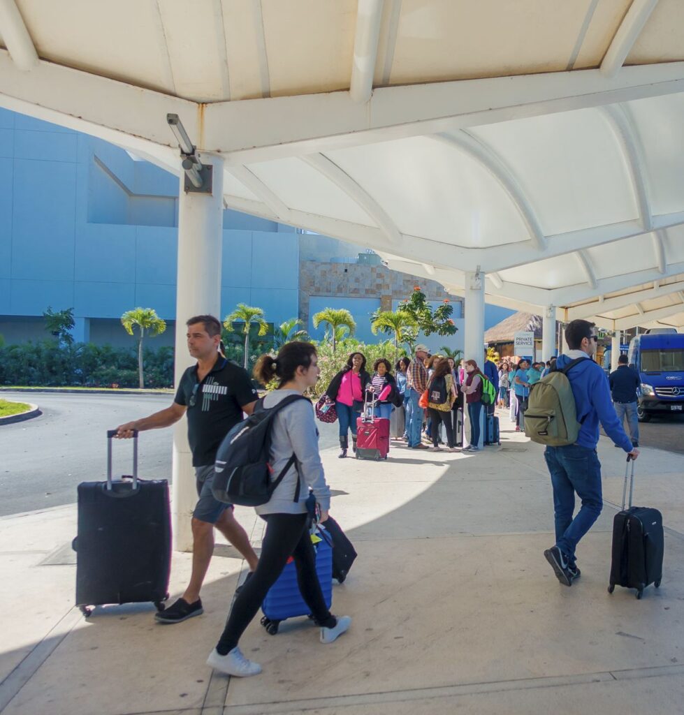 Passengers at cancun airport
