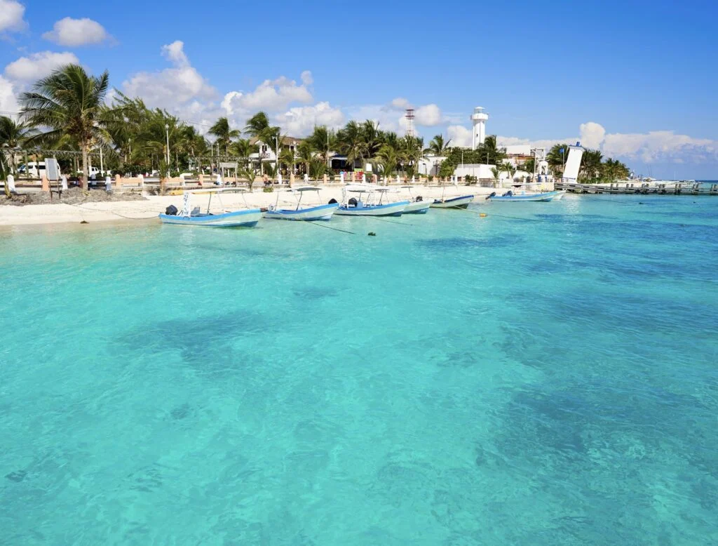 Puerto Morelos beach in Mayan Riviera Maya of Mexico