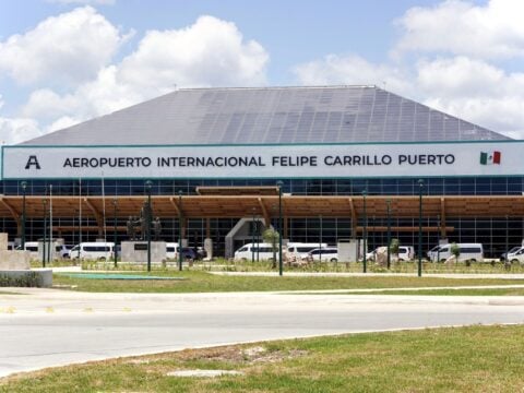 The new Tulum International Airport features a modern passenger terminal with Mayan inspired architecture