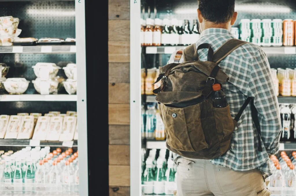 Buying sandwich at airport