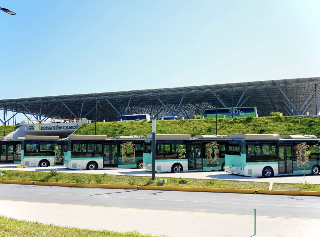 Cancun train Maya Shuttle Busses