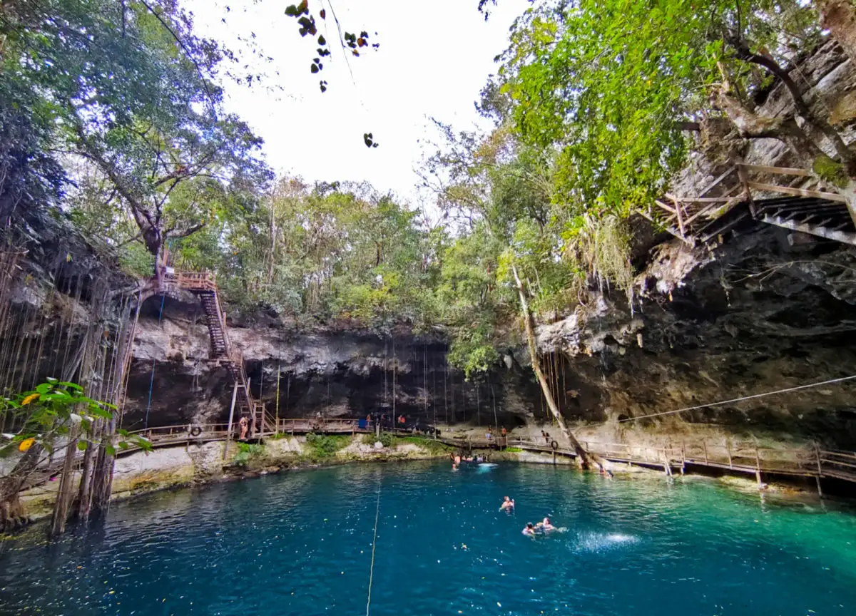 Cenote Xcan ché, X'Canche, Ek Balam Village, Natural pit, Sinkhole, Yucatán, Mexico