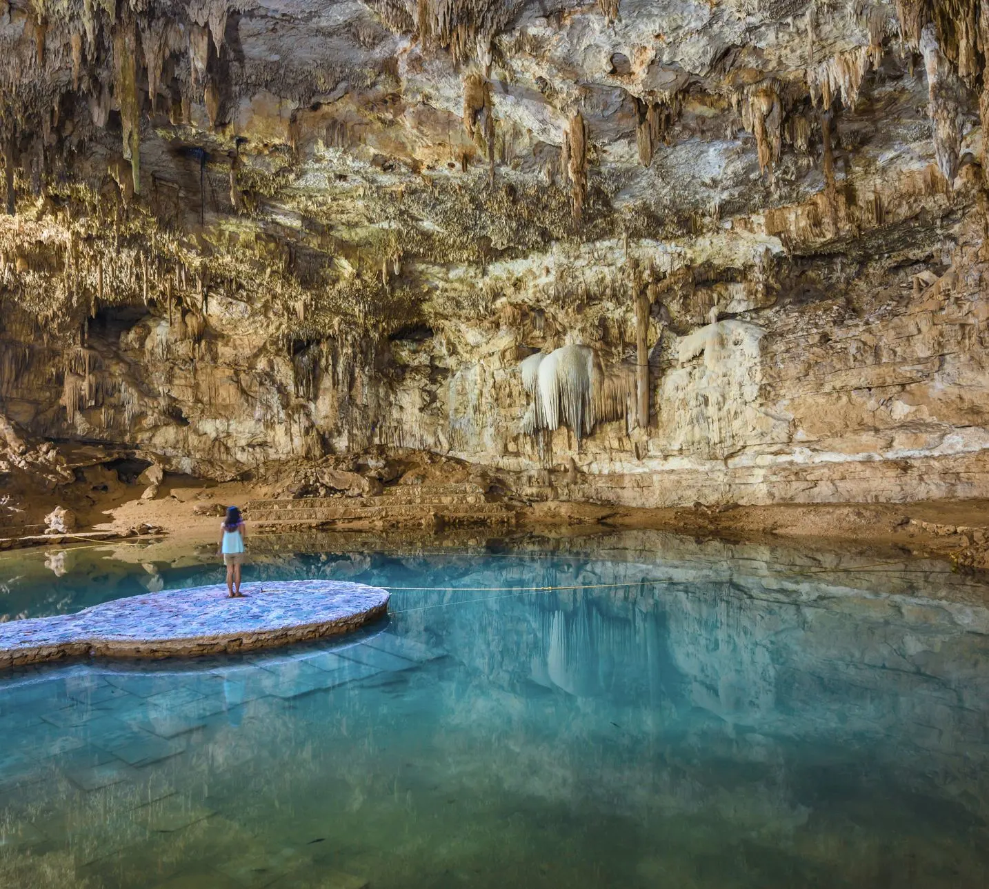 Girl in Cenote Suytun at Valladolid, Yucatan - Mexico
