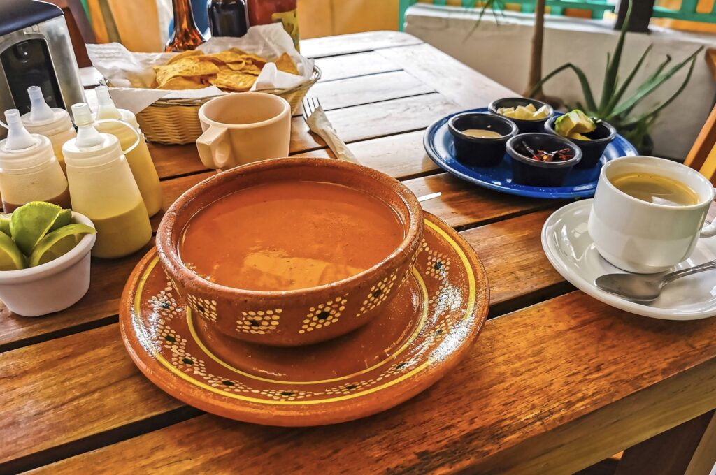 Mexican Soup at restaurant in cancun