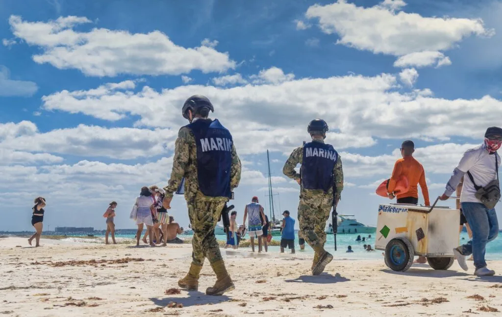 Military Police on Isla Mujeres Beach