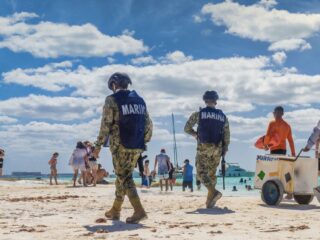 Military Police on Isla Mujeres Beach