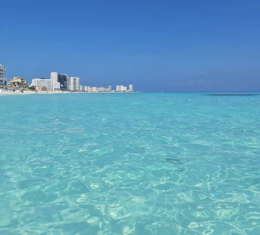 Cancun beach clear water