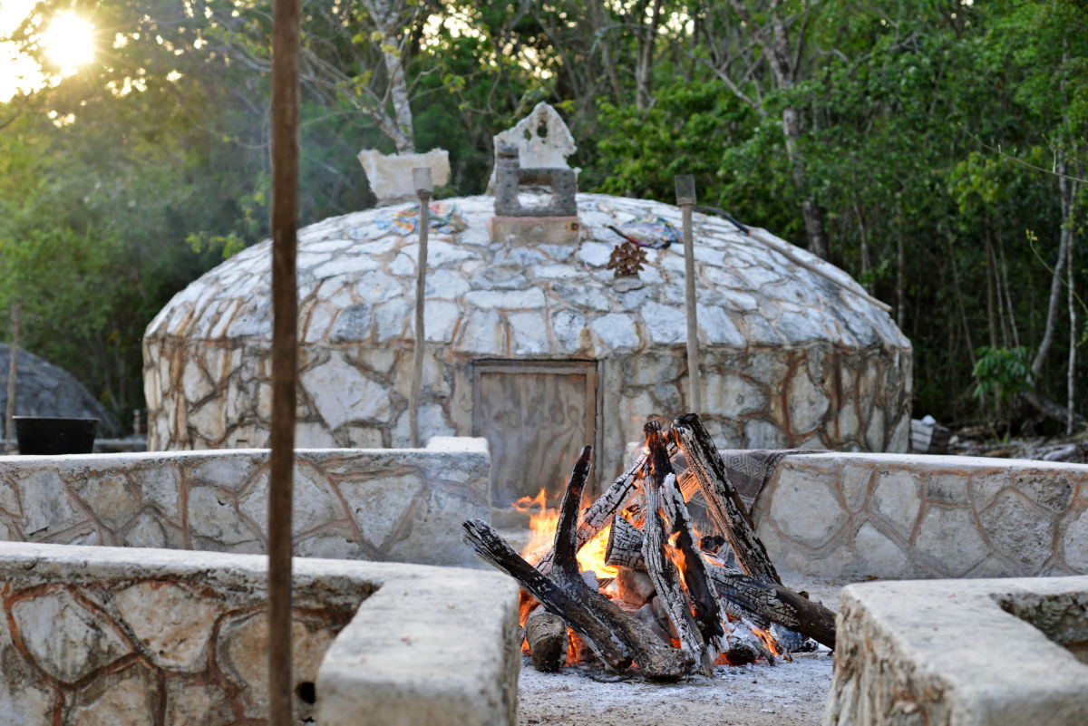 getting ready for temazcal ceremony