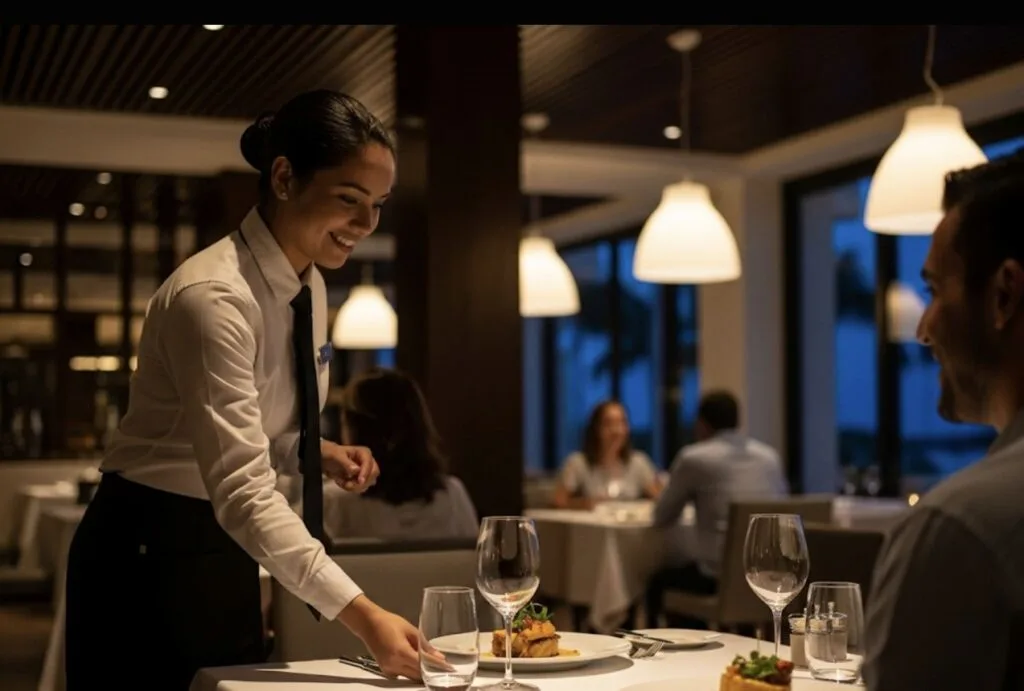 Server in restaurant