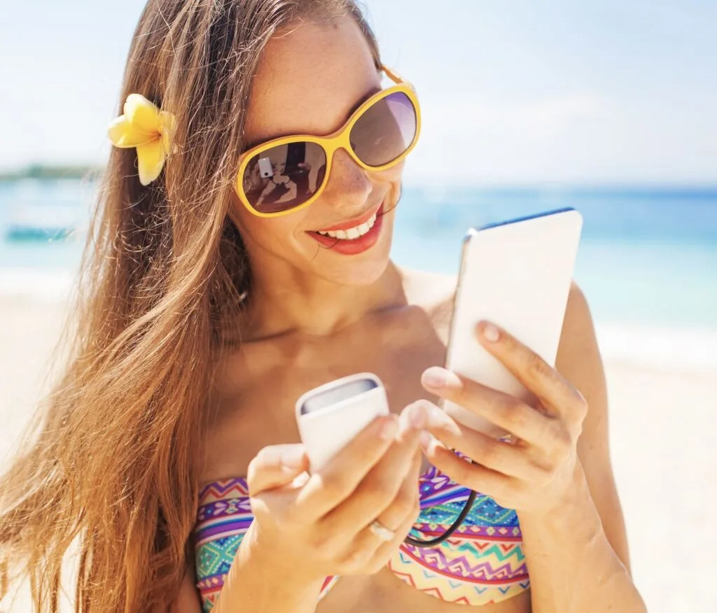 Power Bank On beach tourist