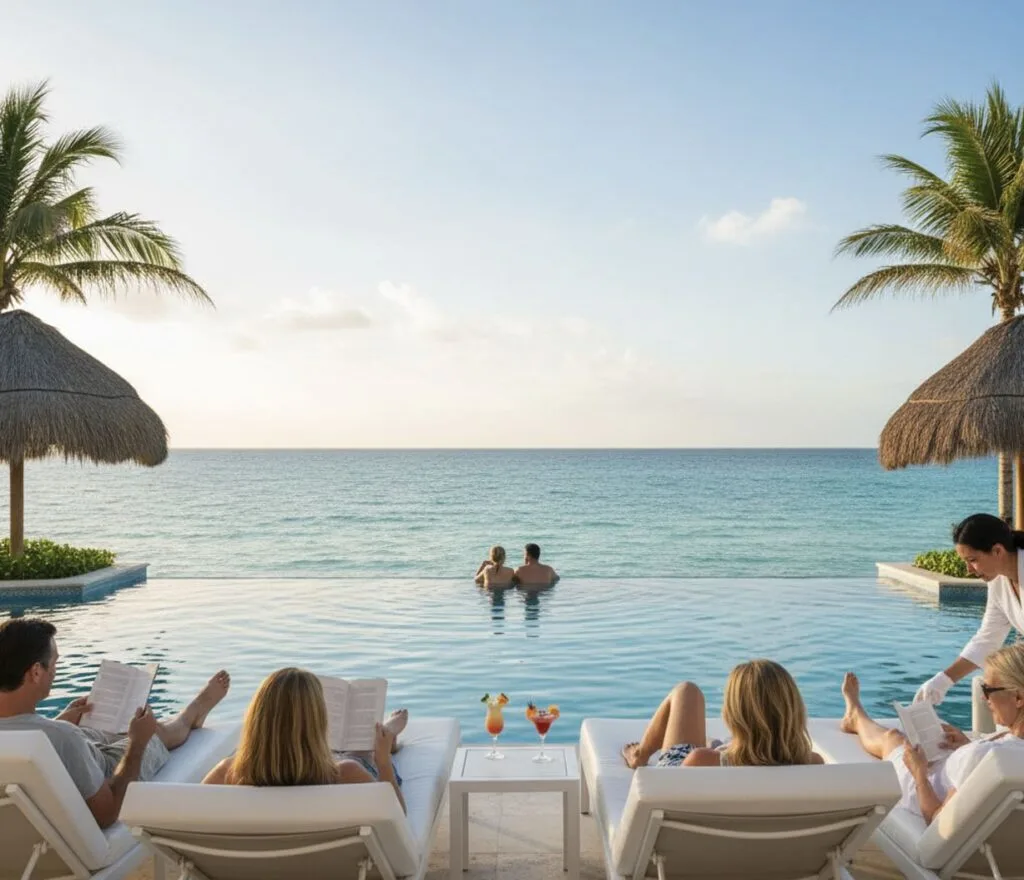 Quiet tranquil resort pool