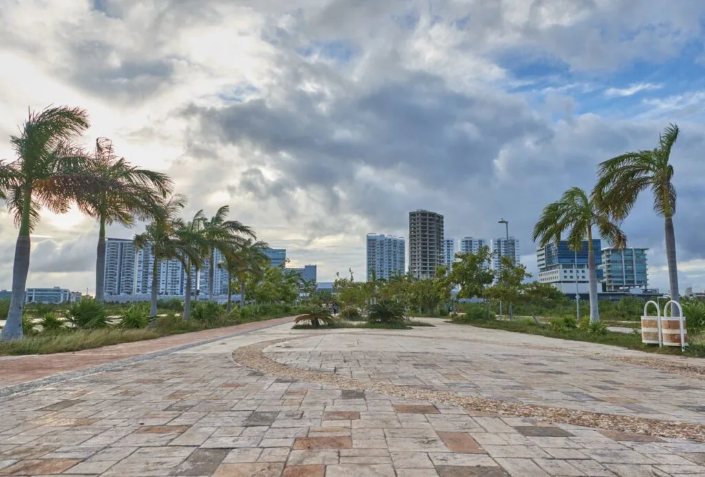Cancun Cityscape Windy