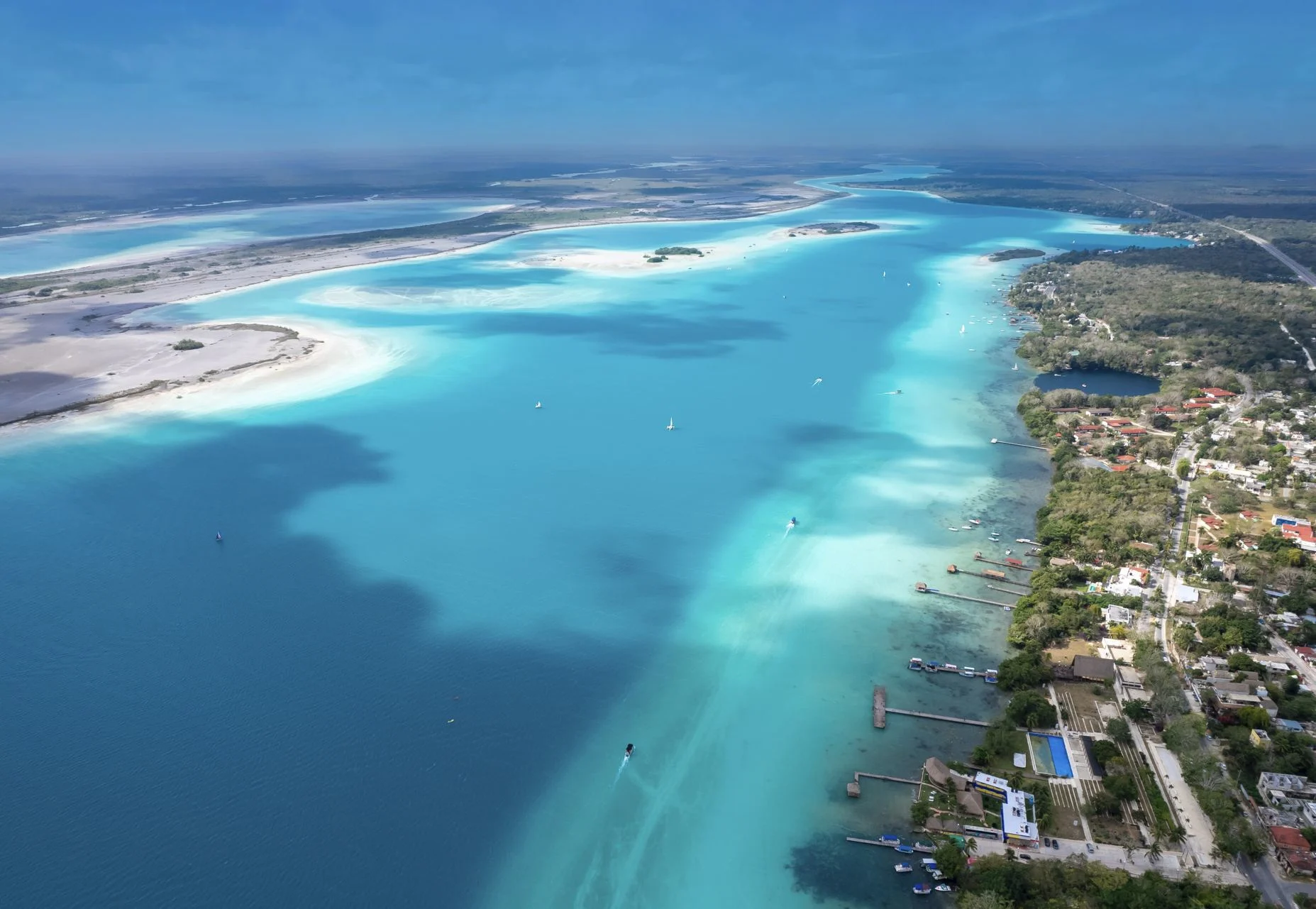 Bacalar town and lagoon