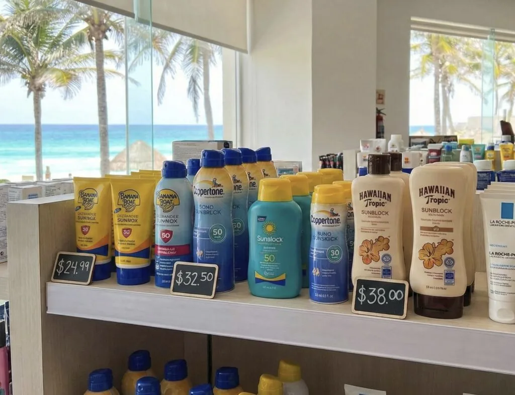 Expensive sun block Cancun 