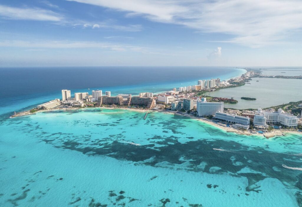 Vista aérea de la zona hotelera.