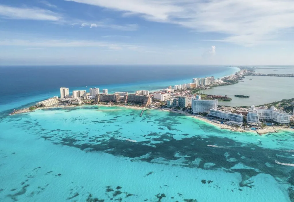 Vista aérea de la zona hotelera.