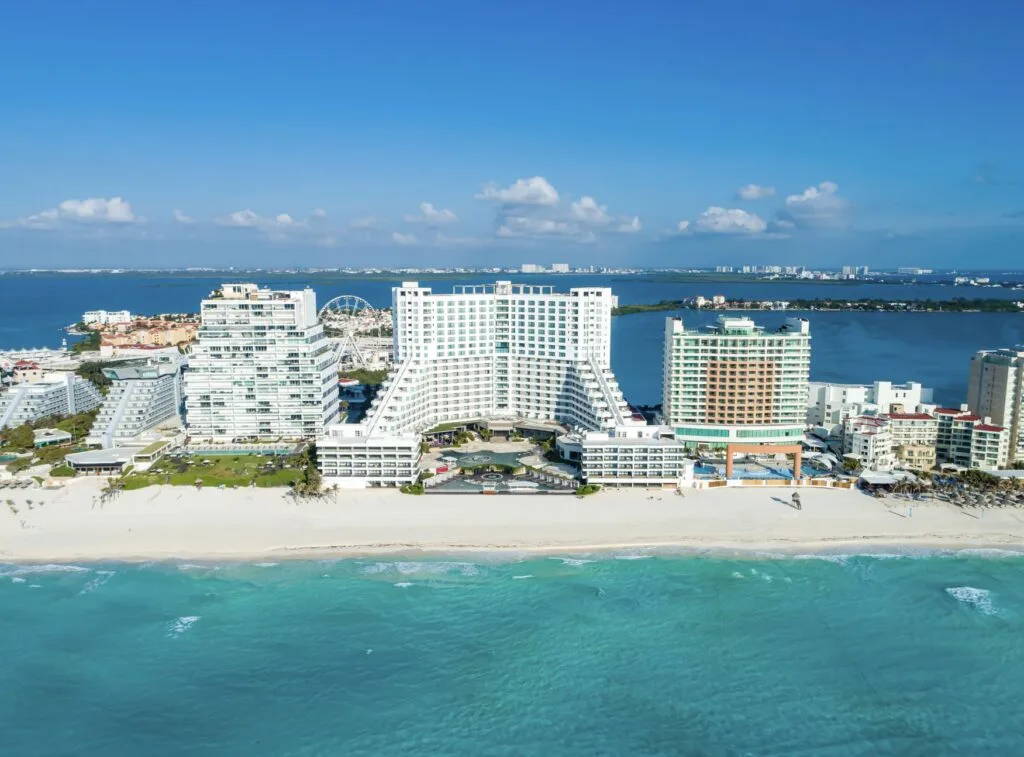 Massive Cancun Resorts Facing Beach (