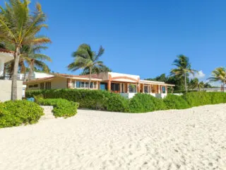 View at the beach in Playa del Car district in Playa del Carmen, Mexico