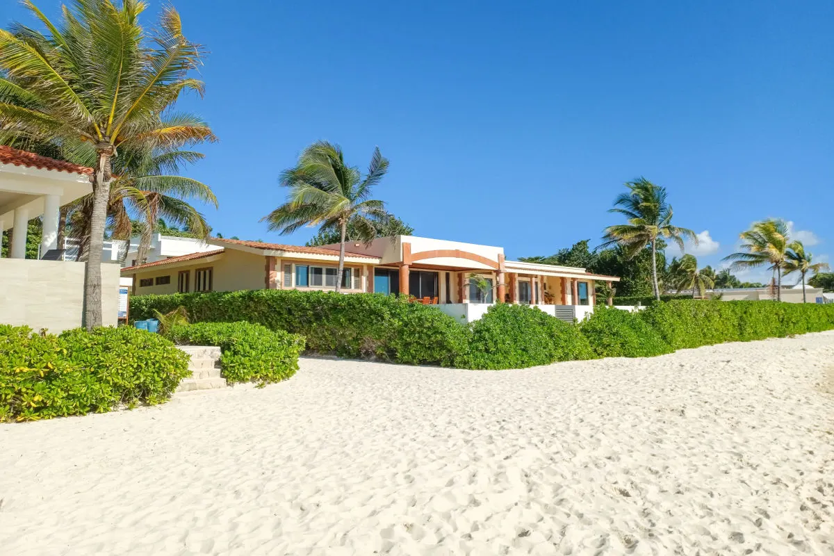 View at the beach in Playa del Car district in Playa del Carmen, Mexico