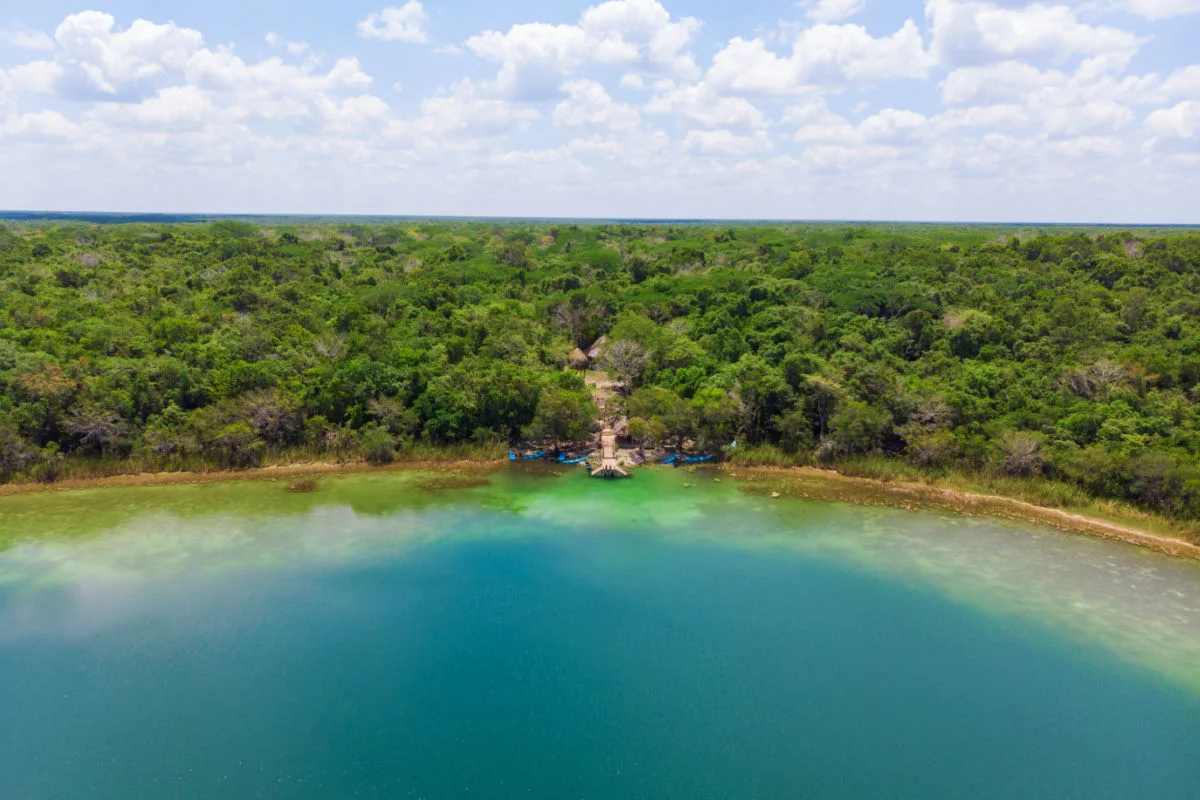 Aerial view of Punta Laguna, Quintana Roo, Mexico