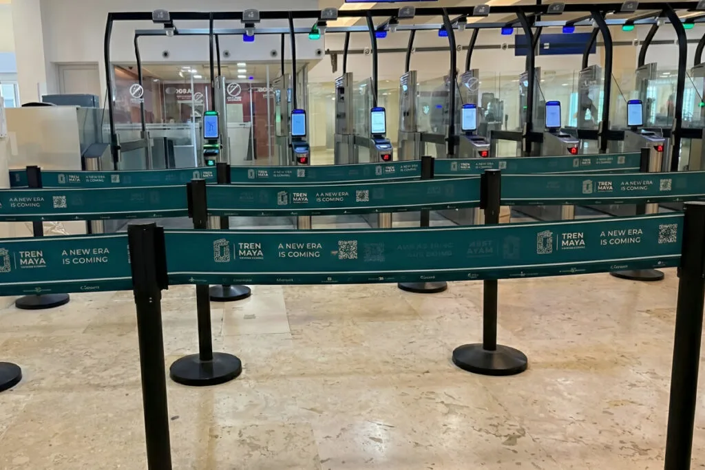 Automatic gates (e-gates) at Cancun Airport