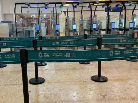 Automatic gates (e-gates) at Cancun Airport
