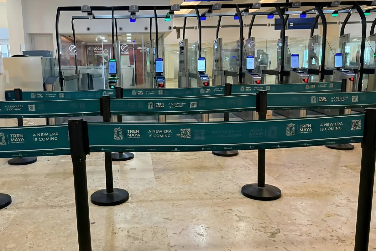 Automatic gates (e-gates) at Cancun Airport