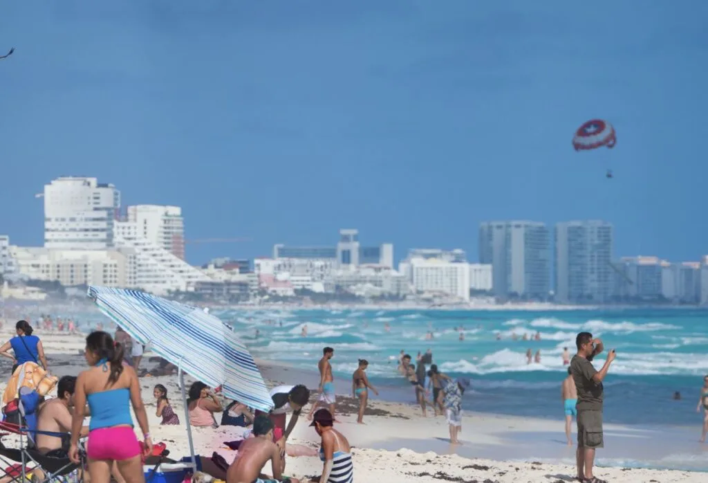 Busy Cancun Beach