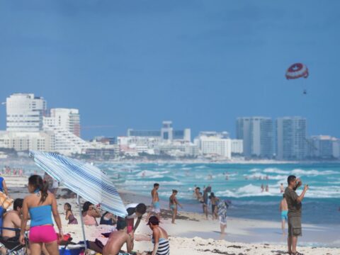 Busy Cancun Beach