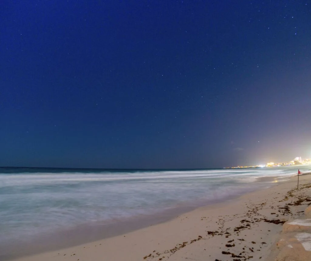 Sun Setting night Cancun