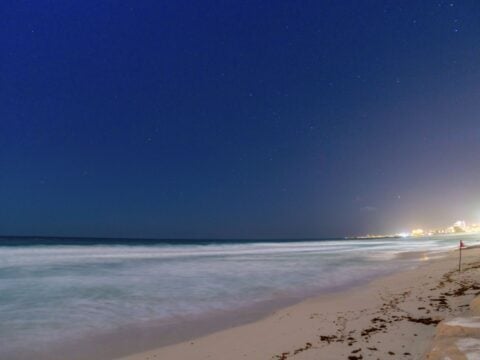 Sun Setting night Cancun