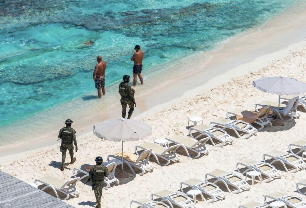 Police on beach 