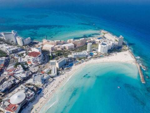 A tranquil sunset over Playa Forum in Cancún