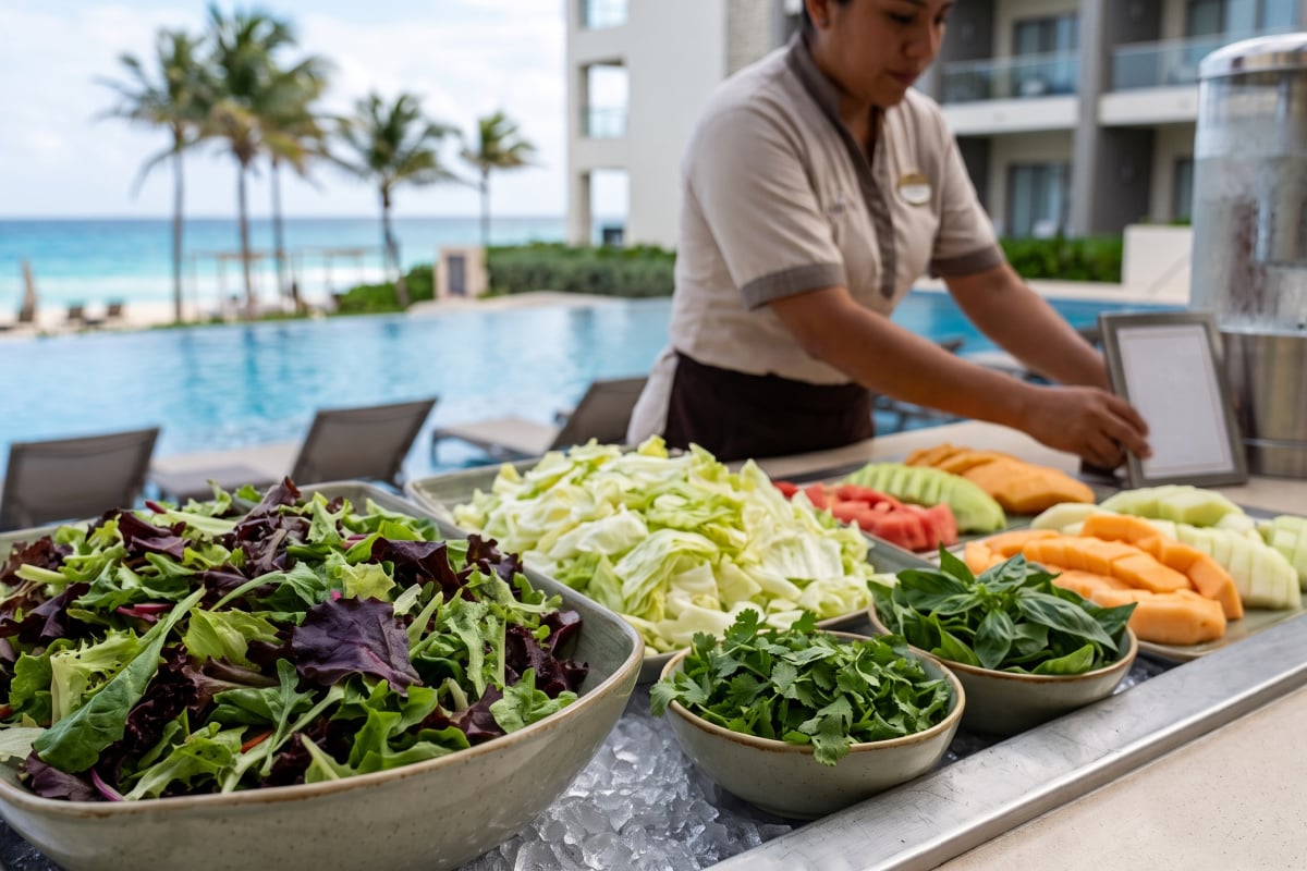 Salads at a Cancun Resort