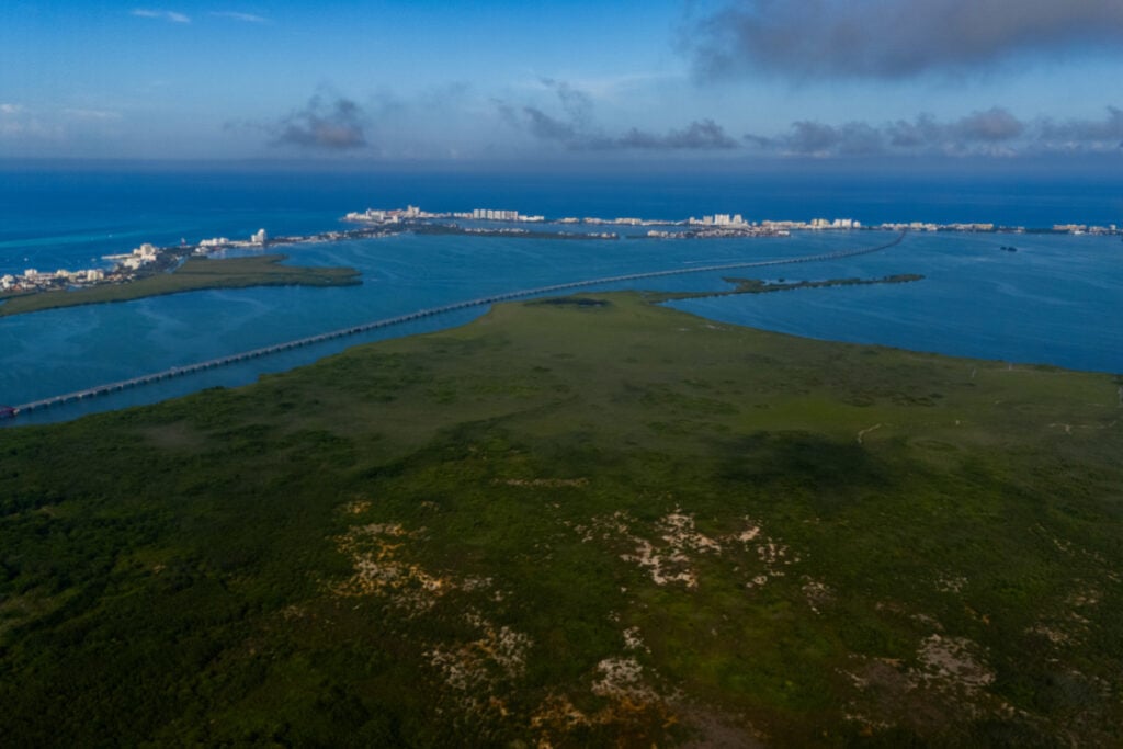 Nichupté Bridge Connecting Cancun Across the Nichupté Lagoon in Mexico