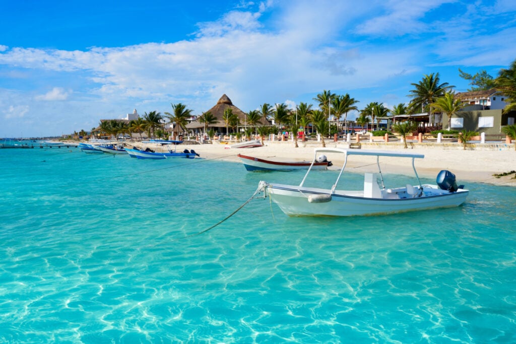 Puerto Morelos beach in Riviera Maya at Mayan Mexico
