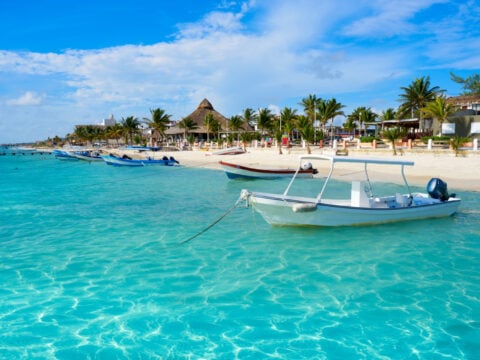 Puerto Morelos beach in Riviera Maya at Mayan Mexico