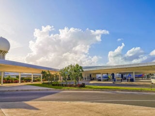 Cancun international airport outdoor in Cancun Quintana Roo in Mexico.