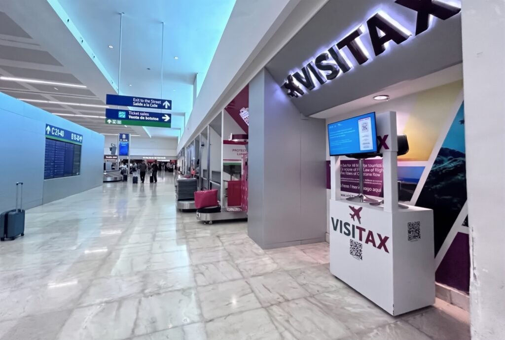 Visitax kiosk in Cancun Airport